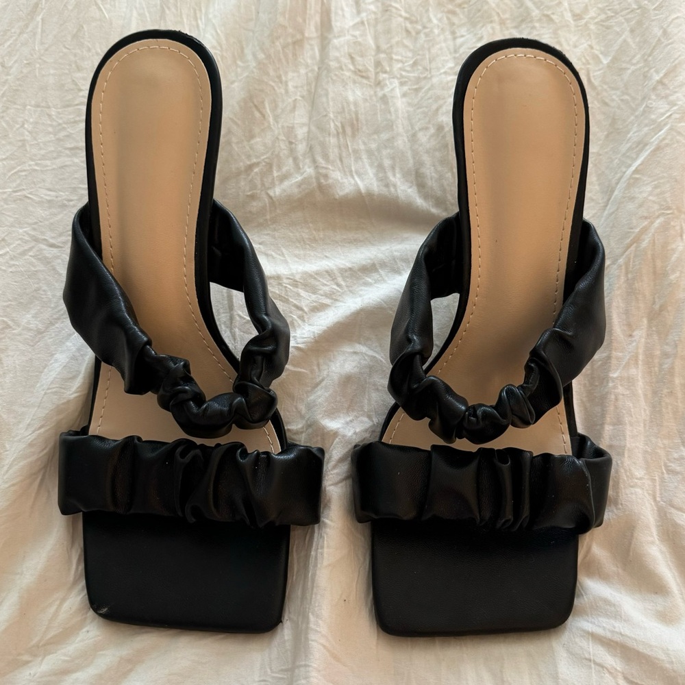 Black heeled sandals
